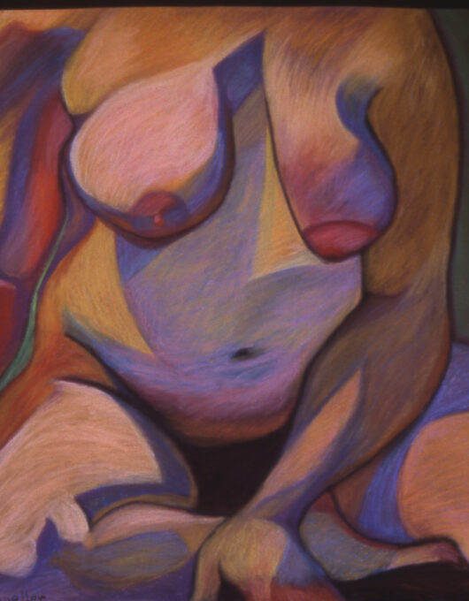 Big Seated Nude, 24 by 24, pastel on paper