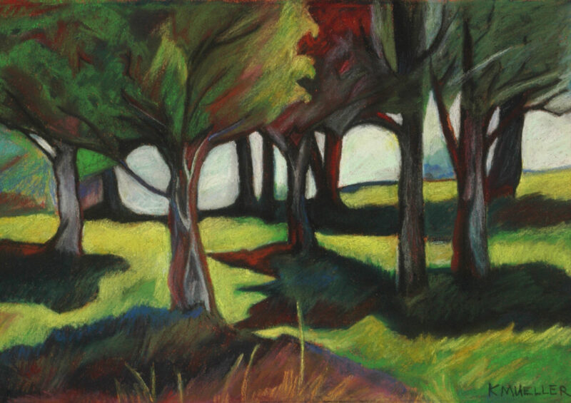 Cedar Grove, Grindstone Island, 19 by 12, pastel on paper