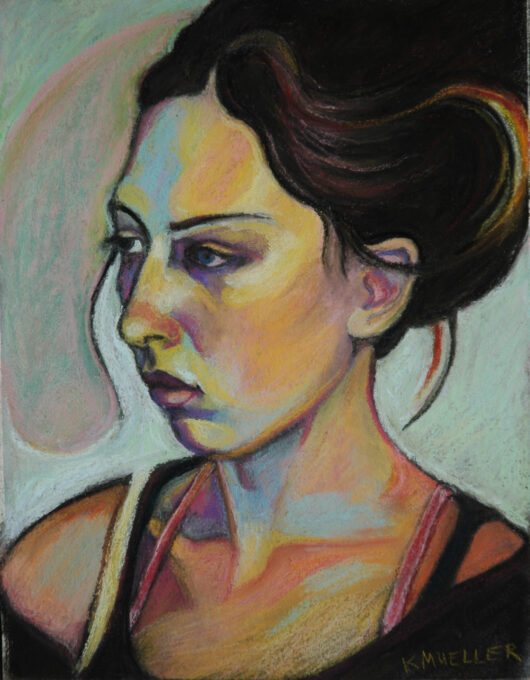 Hannah #1, 9 by 12, pastel on paper