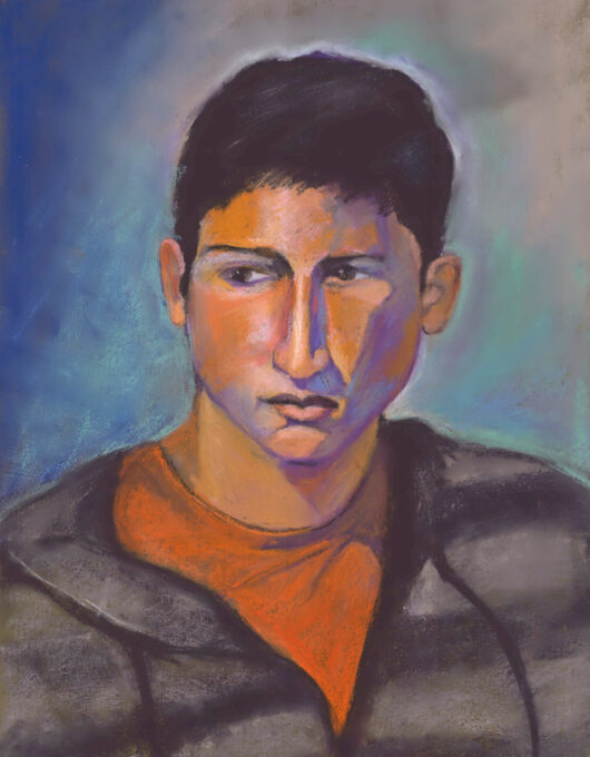 Aidan, 12 by 18, pastel on paper