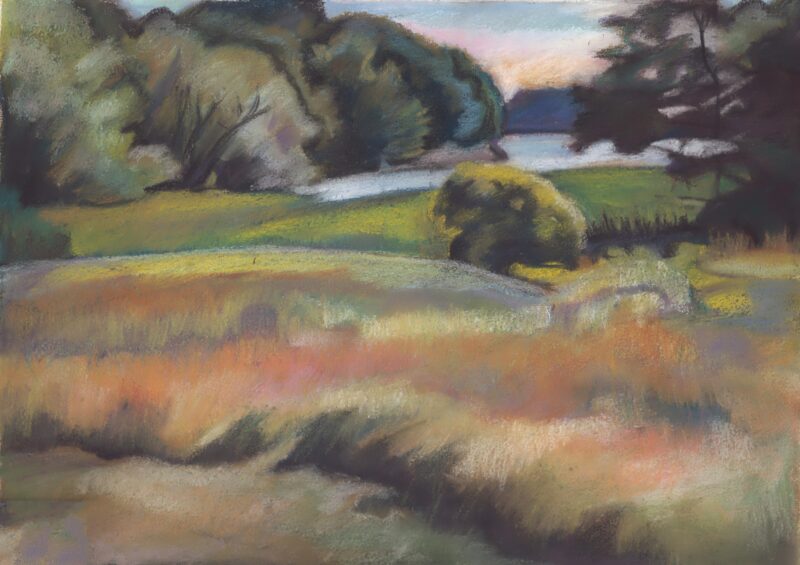 Buck Bay, Grindstone Island, 18 by 13, pastel on paper