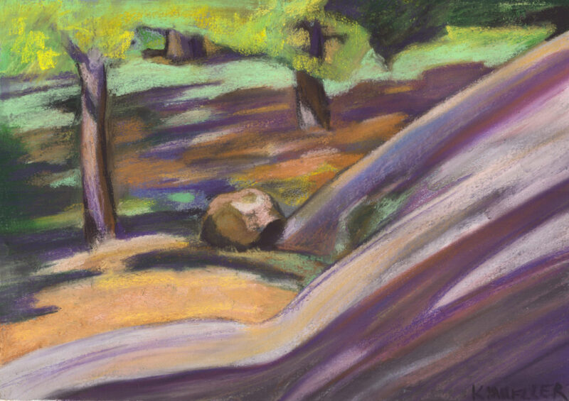 Central Park, 14 by 10, pastel on paper