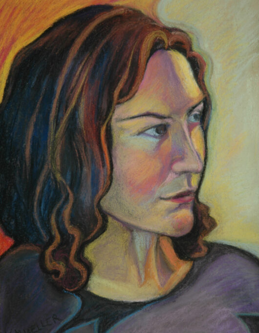 Jeanette, 9 by 12, pastel on paper