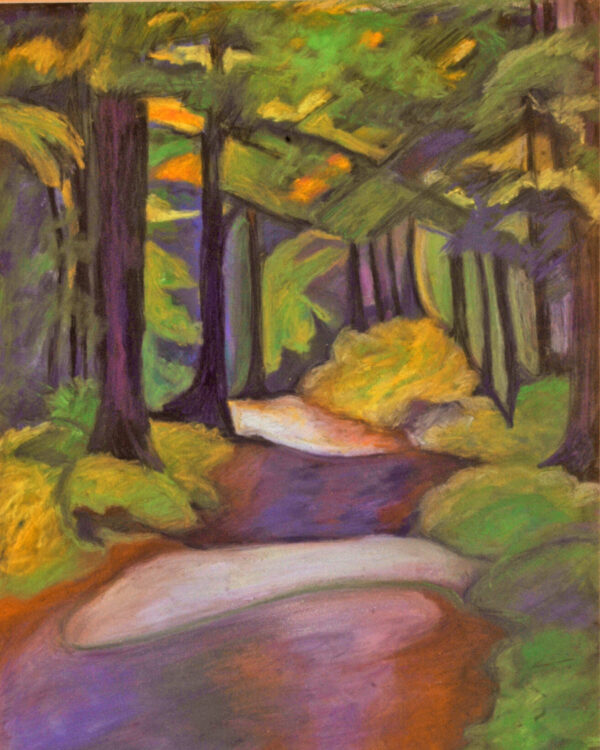 Quimby Path #1, 12 by 19, pastel on paper